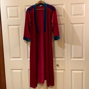 Anne Leslie Red Velour Robe - Size M - Made in USA